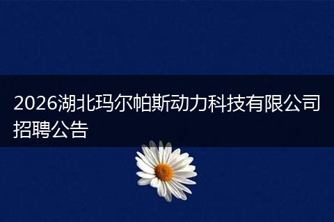 2026湖北玛尔帕斯动力科技有限公司招聘公告