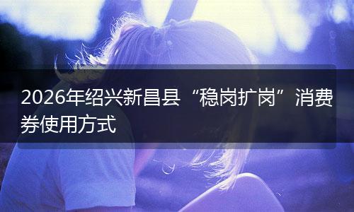 2026年绍兴新昌县“稳岗扩岗”消费券使用方式