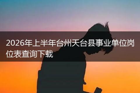 2026年上半年台州天台县事业单位岗位表查询下载