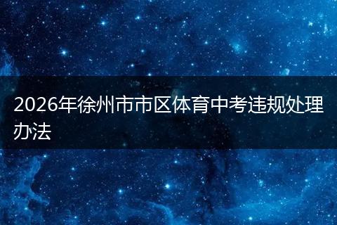 2026年徐州市市区体育中考违规处理办法