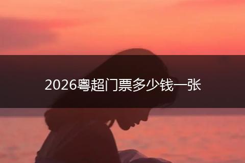2026粤超门票多少钱一张
