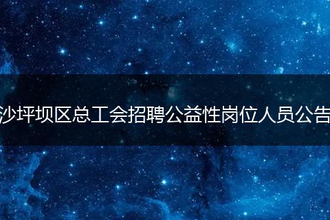 沙坪坝区总工会招聘公益性岗位人员公告