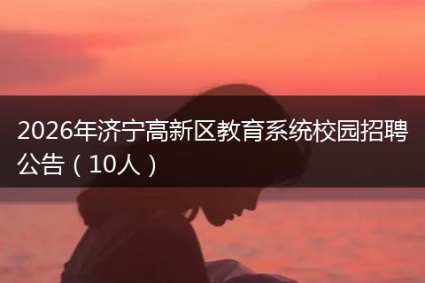 2026年济宁高新区教育系统校园招聘公告(10人)