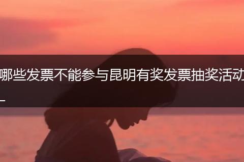 哪些发票不能参与昆明有奖发票抽奖活动_