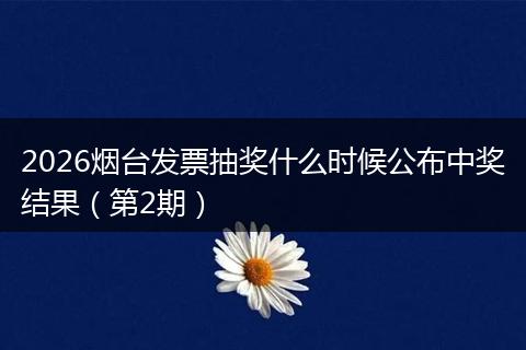 2026烟台发票抽奖什么时候公布中奖结果(第2期)