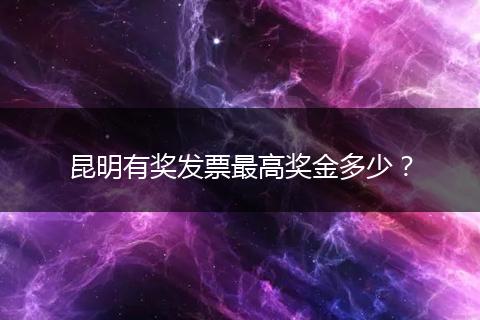 昆明有奖发票最高奖金多少？