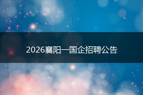 2026襄阳一国企招聘公告