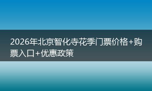 2026年北京智化寺花季门票价格+购票入口+优惠政策