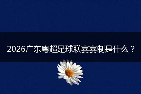 2026广东粤超足球联赛赛制是什么？