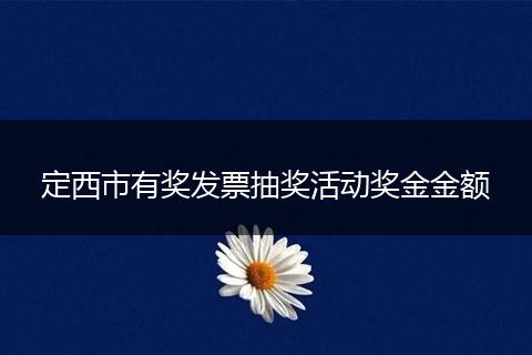 定西市有奖发票抽奖活动奖金金额