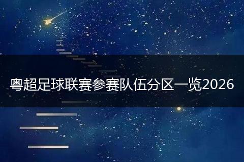 粤超足球联赛参赛队伍分区一览2026