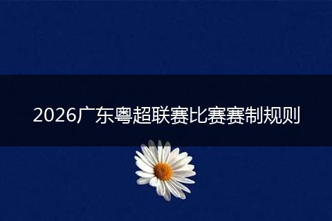 2026广东粤超联赛比赛赛制规则