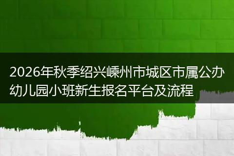 2026年秋季绍兴嵊州市城区市属公办幼儿园小班新生报名平台及流程