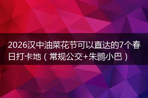 2026汉中油菜花节可以直达的7个春日打卡地（常规公交+朱鹮小巴）