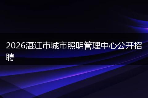 2026湛江市城市照明管理中心公开招聘
