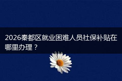 2026秦都区就业困难人员社保补贴在哪里办理？