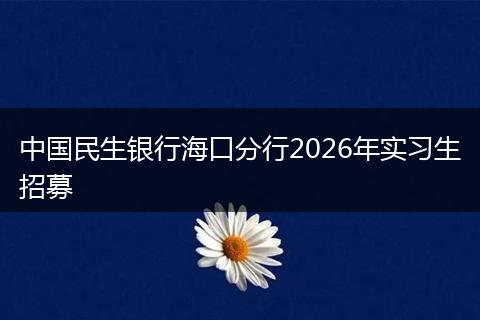 中国民生银行海口分行2026年实习生招募