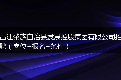昌江黎族自治县发展控股集团有限公司招聘（岗位+报名+条件）