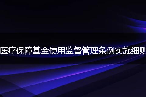 医疗保障基金使用监督管理条例实施细则