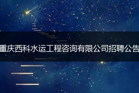 重庆西科水运工程咨询有限公司招聘公告