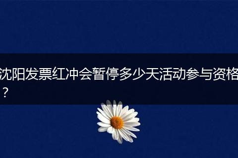 沈阳发票红冲会暂停多少天活动参与资格？