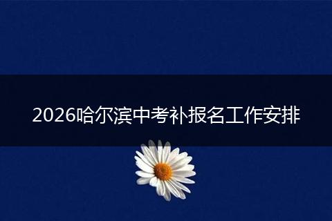 2026哈尔滨中考补报名工作安排