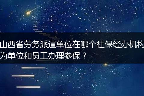 山西省劳务派遣单位在哪个社保经办机构为单位和员工办理参保？