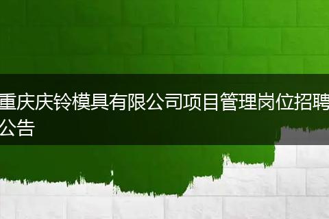 重庆庆铃模具有限公司项目管理岗位招聘公告
