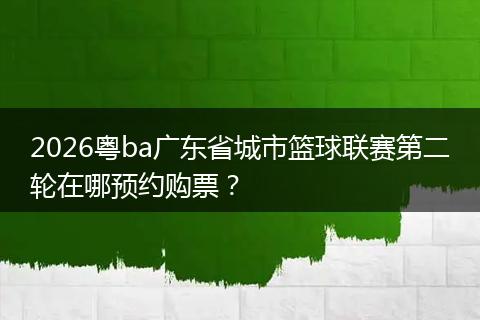 2026粤ba广东省城市篮球联赛第二轮在哪预约购票？