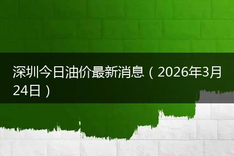 深圳今日油价最新消息（2026年3月24日）