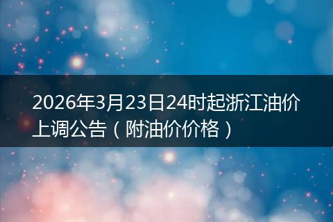 2026年3月23日24时起浙江油价上调公告(附油价价格)