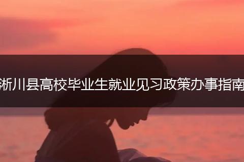 淅川县高校毕业生就业见习政策办事指南