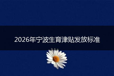 2026年宁波生育津贴发放标准