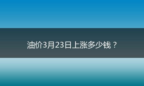 油价3月23日上涨多少钱？