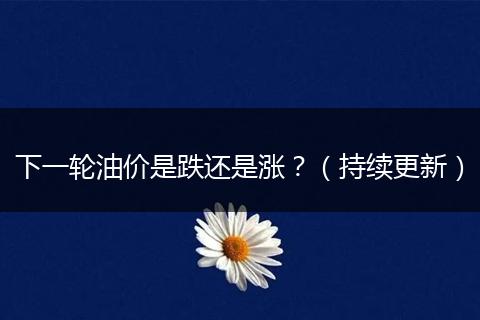 下一轮油价是跌还是涨？（持续更新）