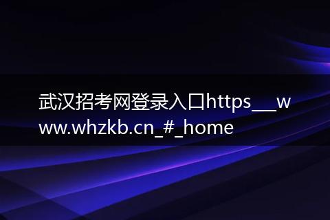 武汉招考网登录入口https___www.whzkb.cn_#_home