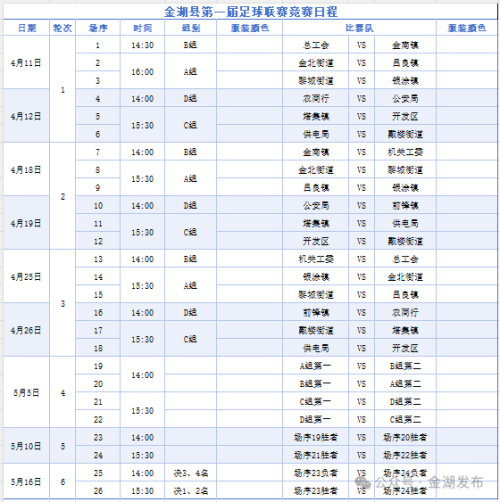 2026淮安金湖县足球联赛公告
