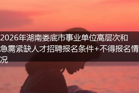 2026年湖南娄底市事业单位高层次和急需紧缺人才招聘报名条件+不得报名情况