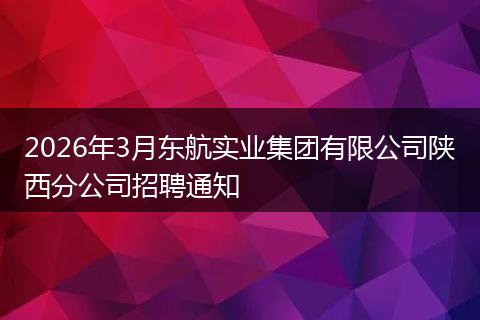 2026年3月东航实业集团有限公司陕西分公司招聘通知