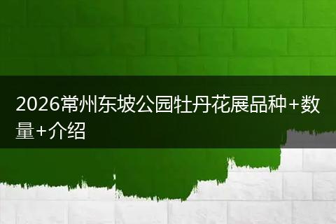 2026常州东坡公园牡丹花展品种+数量+介绍