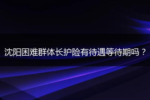 沈阳困难群体长护险有待遇等待期吗？