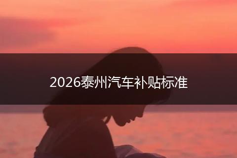 2026泰州汽车补贴标准