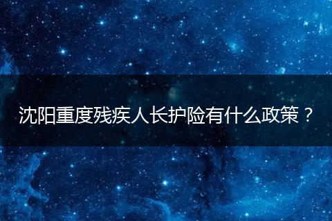 沈阳重度残疾人长护险有什么政策？