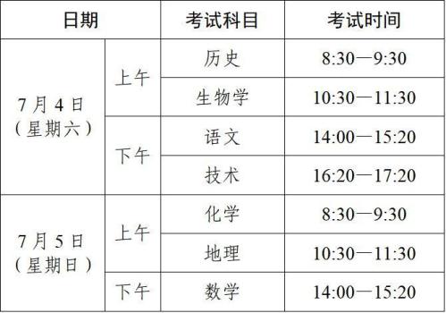 2026年7月浙江高中学考高一高二年纪报考科目
