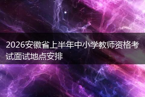 2026安徽省上半年中小学教师资格考试面试地点安排