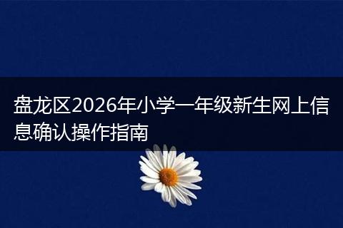 盘龙区2026年小学一年级新生网上信息确认操作指南