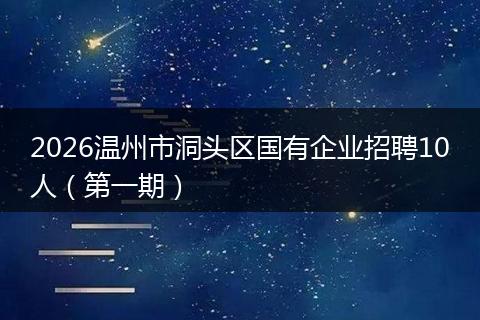 2026温州市洞头区国有企业招聘10人(第一期)