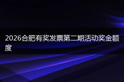 2026合肥有奖发票第二期活动奖金额度