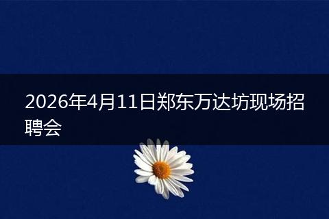 2026年4月11日郑东万达坊现场招聘会