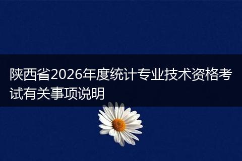 陕西省2026年度统计专业技术资格考试有关事项说明